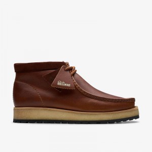 Dark Tan Leather Clarks Wallabee Scout | CLKS-84581