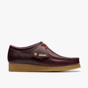 Deep Red Leather Clarks Wallabee | CLKS-84497