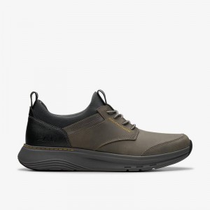 Grey Leather Clarks Motion Trek EZ | CLKS-84228