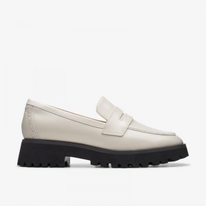 Ivory Leather Clarks Stayso Edge | CLKS-84890