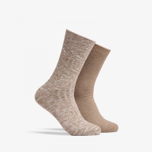 Khaki Clarks 2 Pack Marled Crew Sock | CLKS-84170