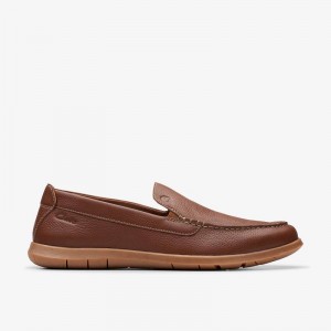 Light Brown Leather Clarks Flexway Step | CLKS-84293