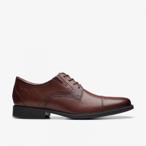 Mahogany Leather Clarks Whiddon Cap | CLKS-84408