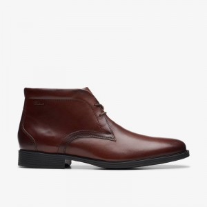 Mahogany Leather Clarks Whiddon Mid | CLKS-84579