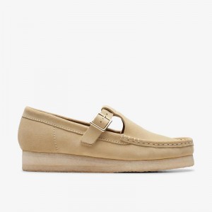 Maple Suede Clarks Wallabee T-Bar | CLKS-85414