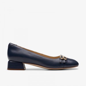 Navy Leather Clarks Daiss 30 Court | CLKS-85215