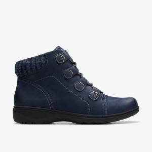 Navy Nubuck Clarks Carleigh Jade | CLKS-85596