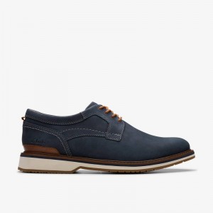 Navy Nubuck Clarks Monahan Plain | CLKS-84319