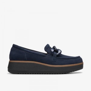 Navy Suede Clarks Zylah May | CLKS-85369