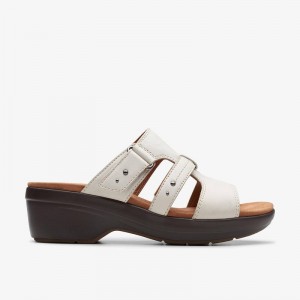 Off White Leather Clarks Tuleah Jane | CLKS-84732