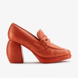 Orange Interest Leather Clarks Martine Rose Womens Loafer 1 | CLKS-85417