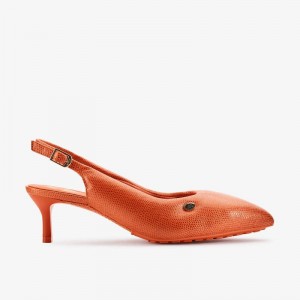 Orange Interest Leather Clarks Martine Rose Womens Sling 1 | CLKS-85107