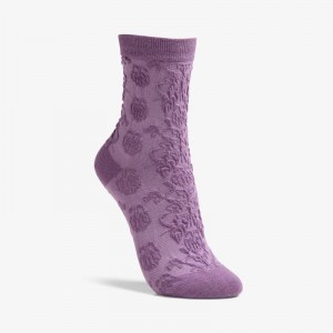 Purple Clarks Raised Floral Sock | CLKS-84657