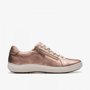 Rose Gold Leather Clarks Nalle Lace | CLKS-85184