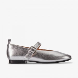 Silver Leather Clarks Fawna Bar | CLKS-85295