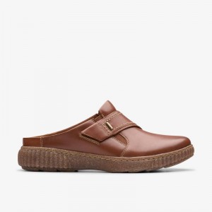 Tan Leather Clarks Caroline Bay | CLKS-84753