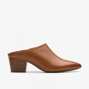 Tan Leather Clarks Ellanie Pace | CLKS-84770