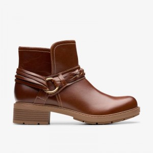 Tan Leather Clarks Hearth Kaylie | CLKS-85588