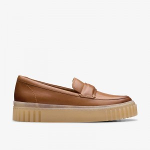 Tan Leather Clarks Mayhill Cove | CLKS-84706