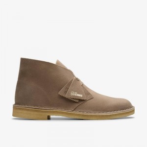 Taupe Distressed Clarks Desert Boot | CLKS-84604