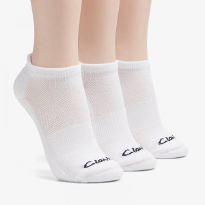 White Clarks 3 Pack Solid Athletic Sock | CLKS-84639