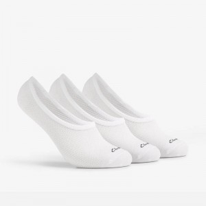 White Clarks 3 pack Liner Socks | CLKS-84186