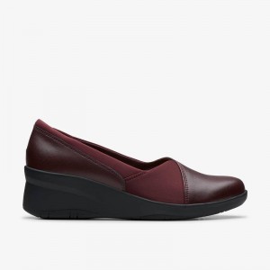 Wine Leather Clarks Suttyn Walk | CLKS-84724