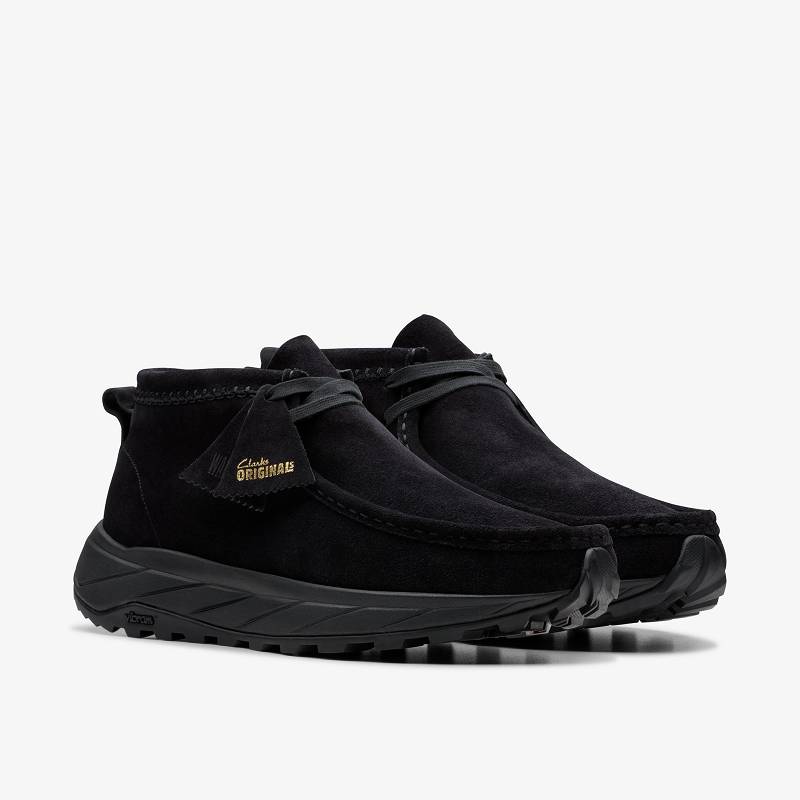 Black/Black Suede Clarks Wallabee Eden | CLKS-84608