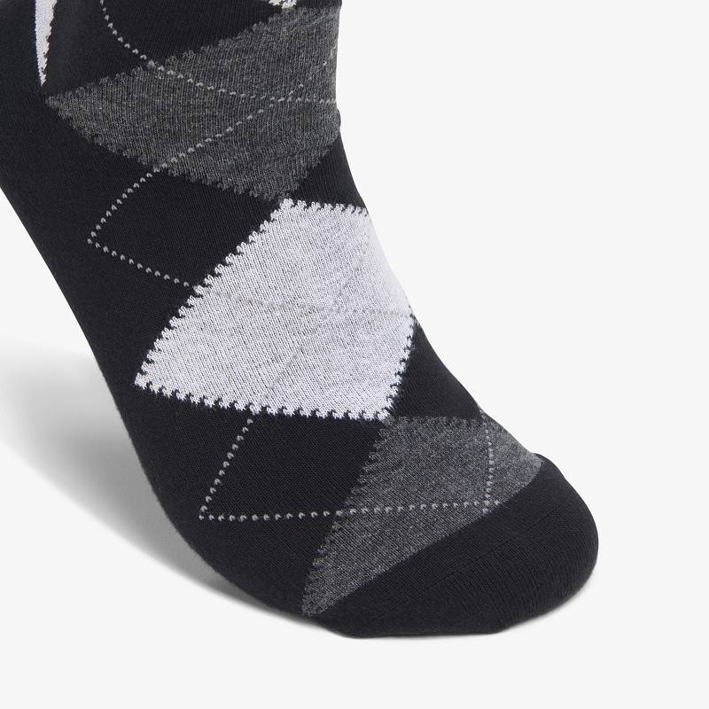 Black/White Clarks Mens Argyle Sock | CLKS-84185