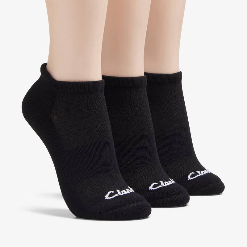 Black Clarks 3 Pack Solid Athletic Sock | CLKS-84638