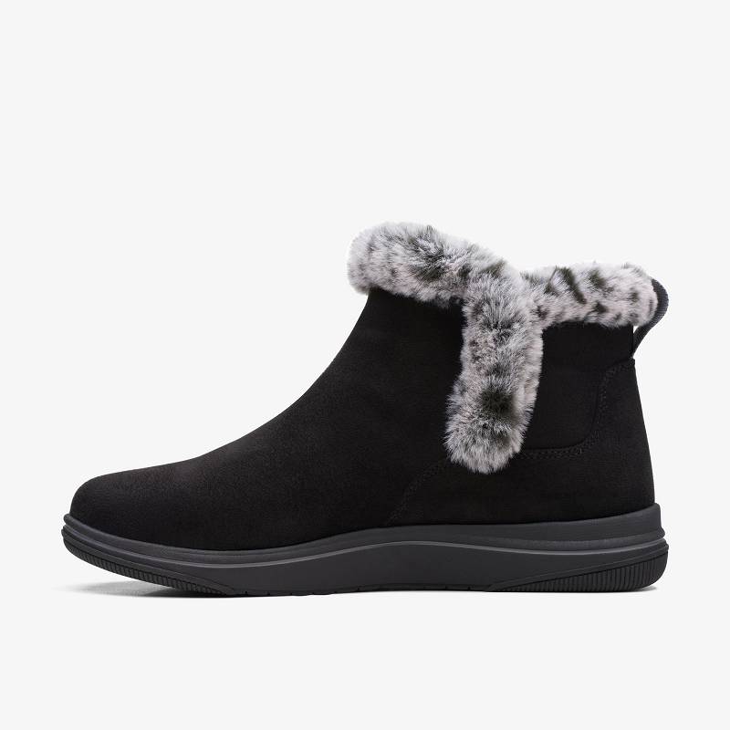 Black Clarks Breeze Fur | CLKS-85469