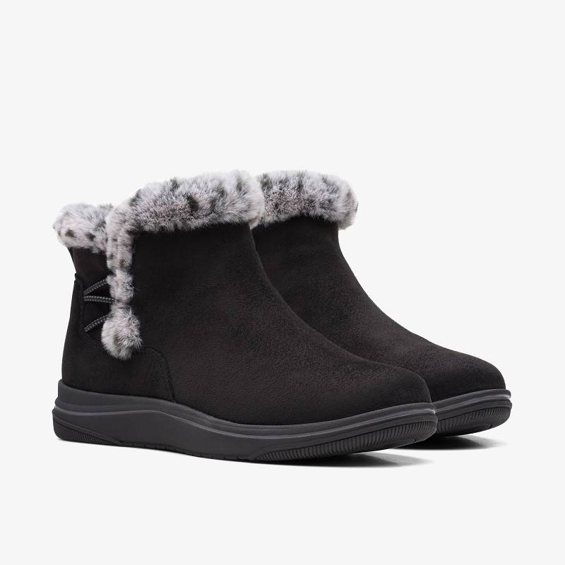 Black Clarks Breeze Fur | CLKS-85469