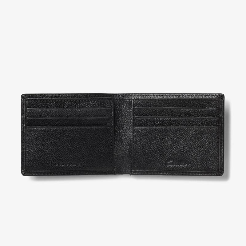 Black Clarks Classic Pebble Slimfold Wallet | CLKS-84167