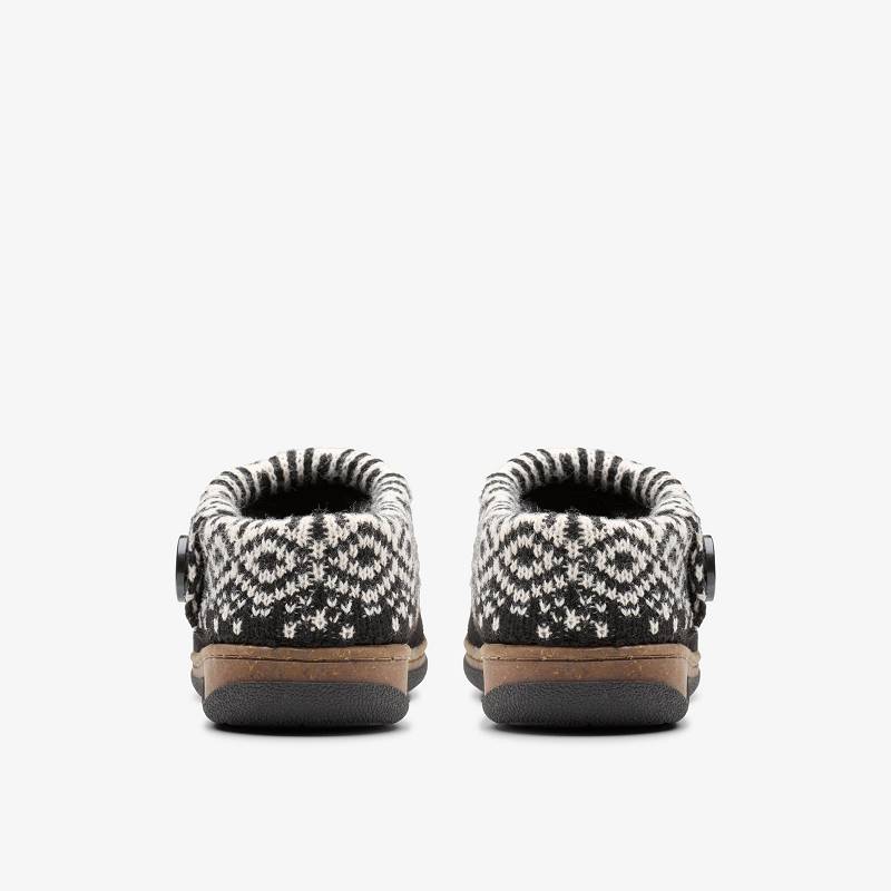 Black Clarks Willowdean Sweater Slippers | CLKS-84670