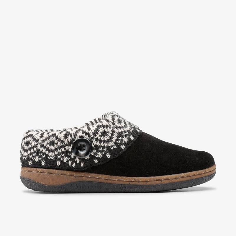 Black Clarks Willowdean Sweater Slippers | CLKS-84670