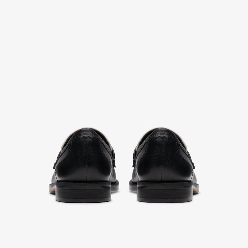 Black Combination Leather Clarks Straven Edge | CLKS-85377