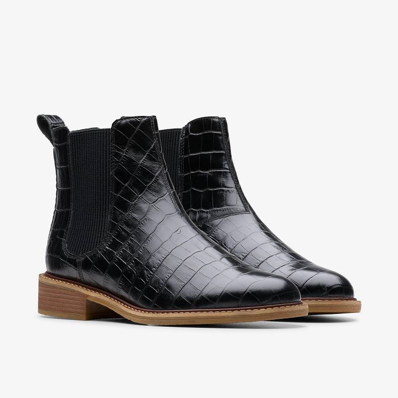 Black Crocodile Clarks Cologne Arlo 2 | CLKS-85445