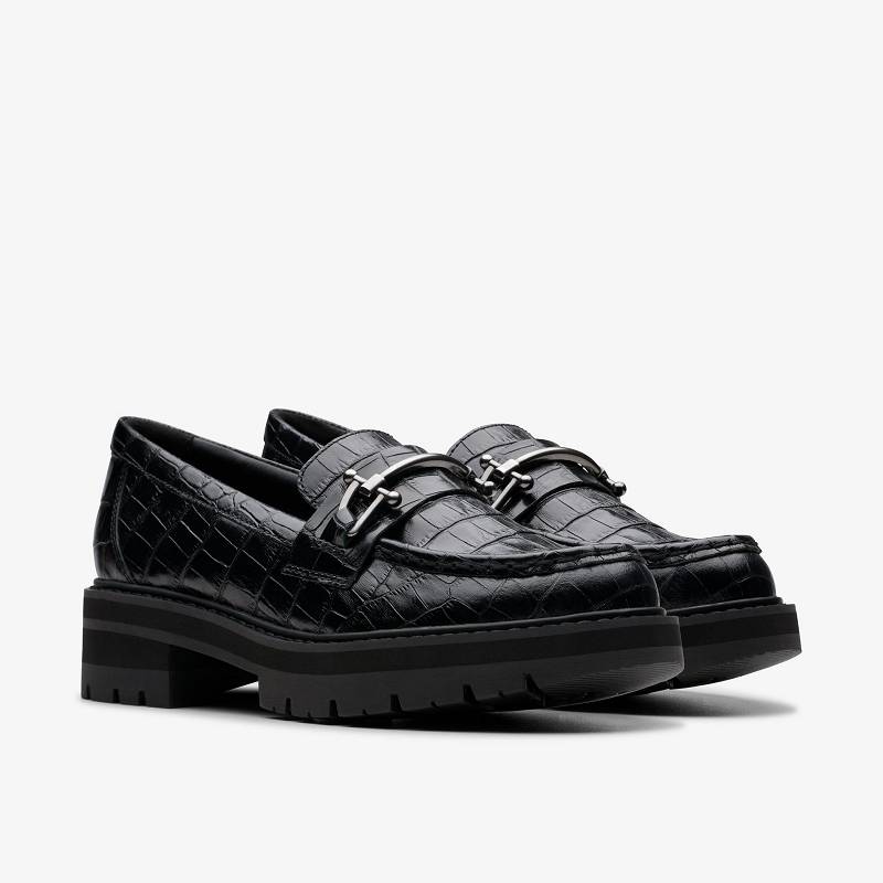 Black Crocodile Clarks Orianna Bit | CLKS-85392