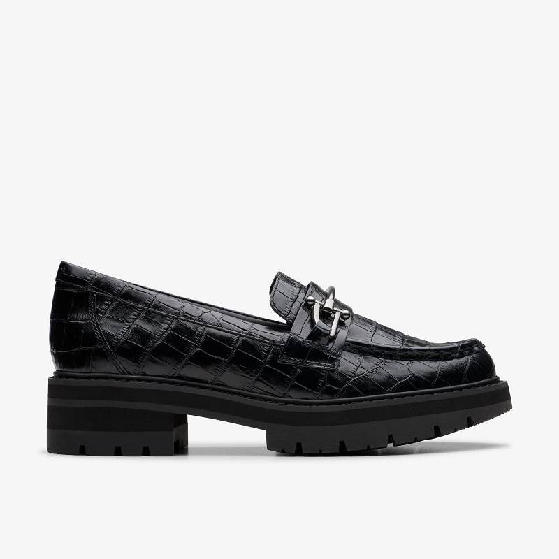 Black Crocodile Clarks Orianna Bit | CLKS-84998