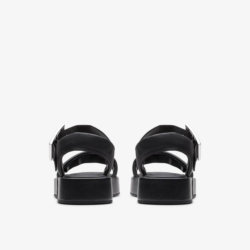 Black Leather Clarks ALDA STRAP | CLKS-84946