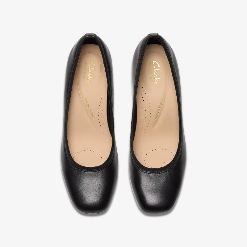 Black Leather Clarks Anelise Nora | CLKS-85048