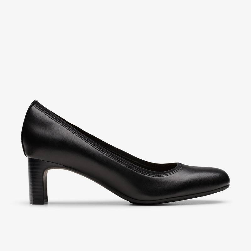 Black Leather Clarks Anelise Nora | CLKS-85048