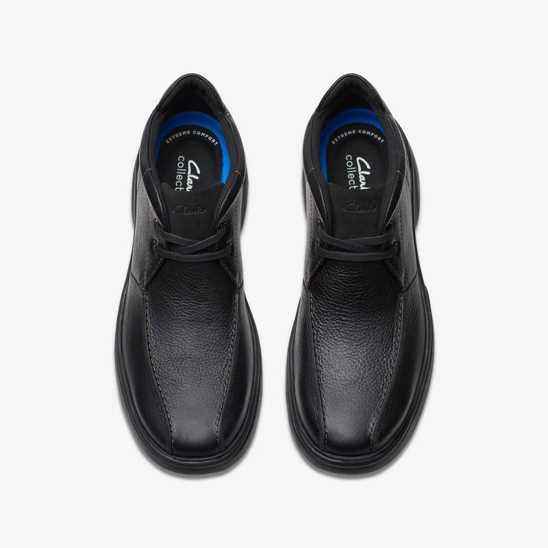 Black Leather Clarks Bradley Up | CLKS-84587