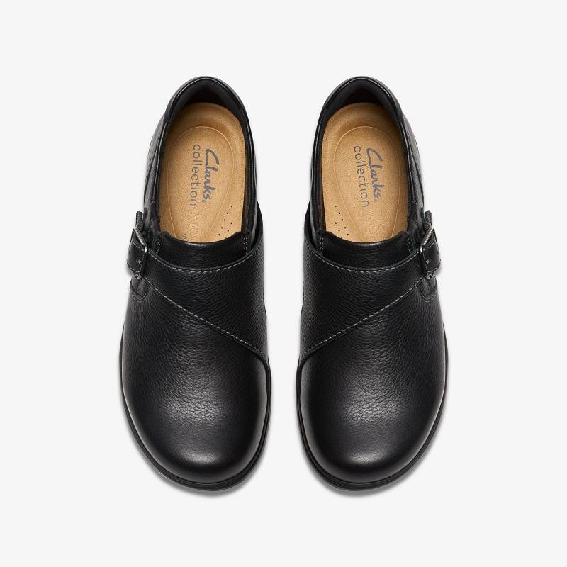 Black Leather Clarks Carleigh Jazz | CLKS-85344