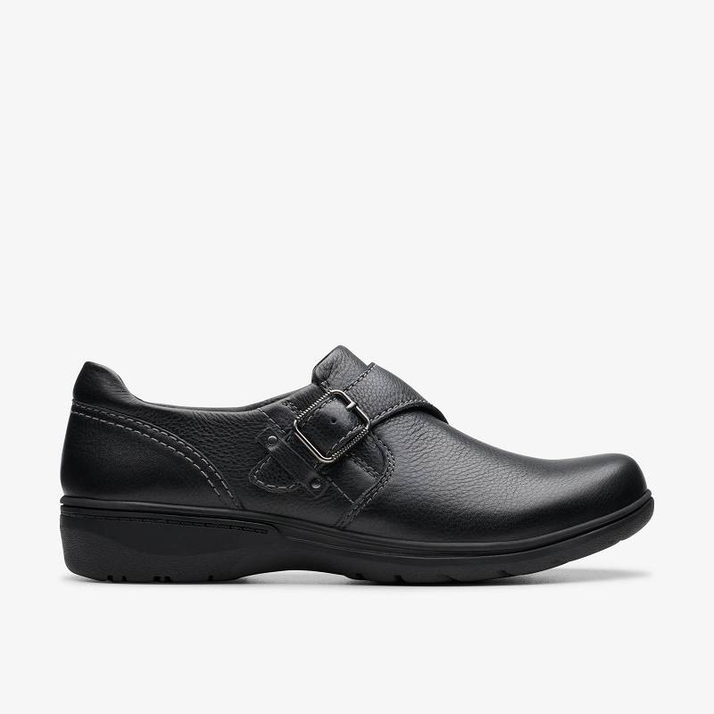 Black Leather Clarks Carleigh Jazz | CLKS-85344