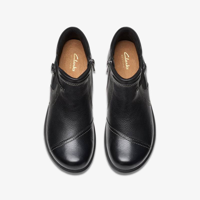 Black Leather Clarks Certina Joy | CLKS-85476