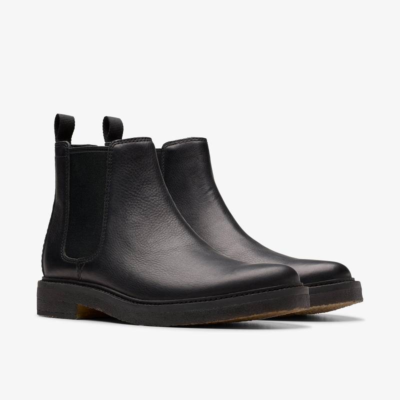 Black Leather Clarks Clarkdale Easy | CLKS-84417