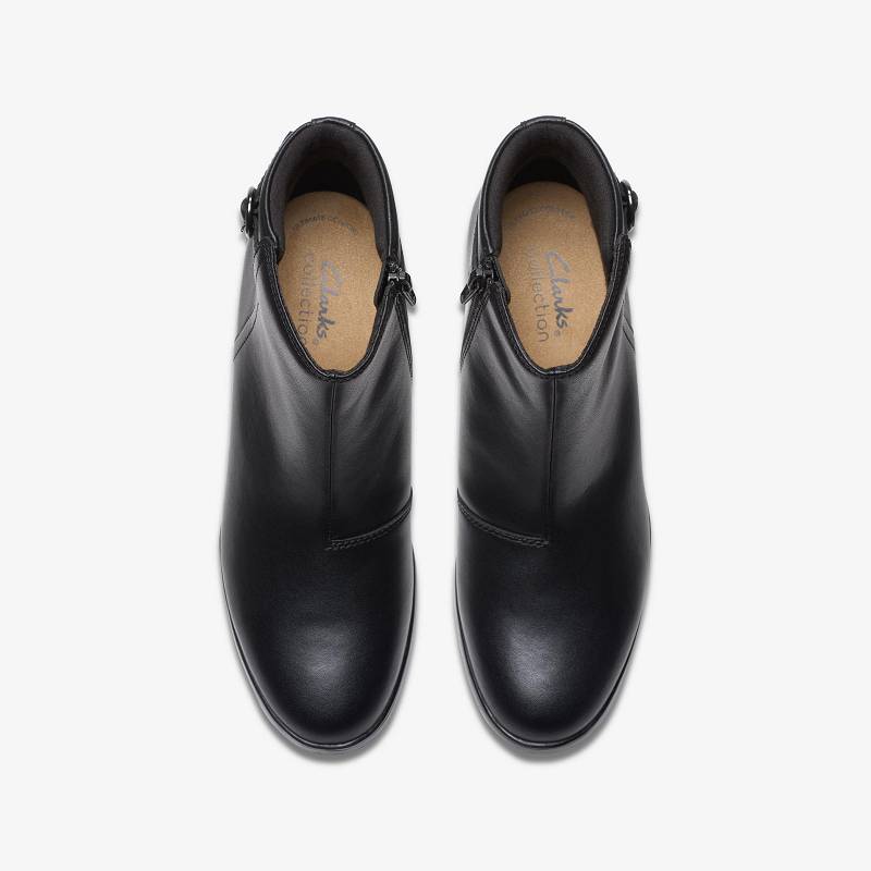 Black Leather Clarks Emily 2 Belle | CLKS-85092