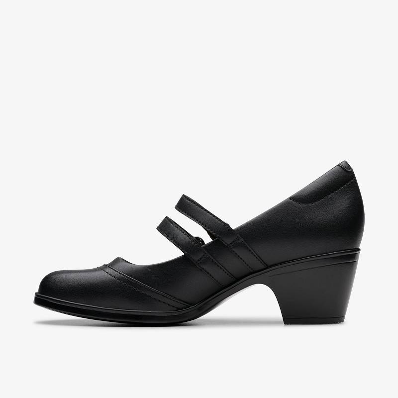 Black Leather Clarks Emily 2 Jane | CLKS-85250