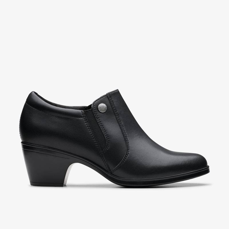 Black Leather Clarks Emily 2 Reyna | CLKS-85216